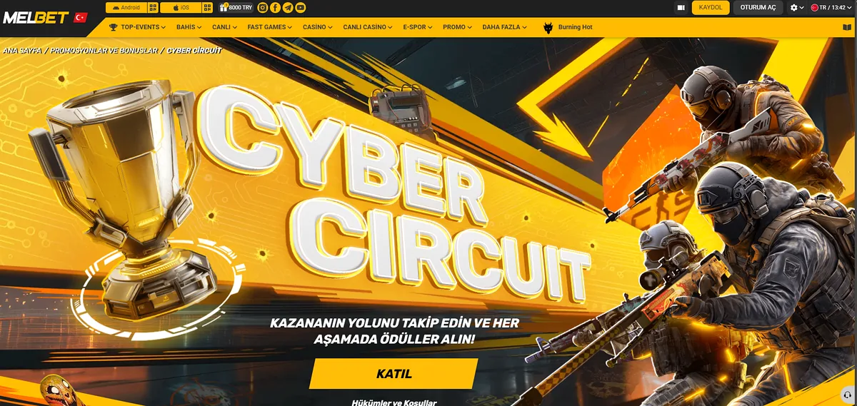 Cyber Circuit — kazananın yolunu takip edin, her aşamada ödül