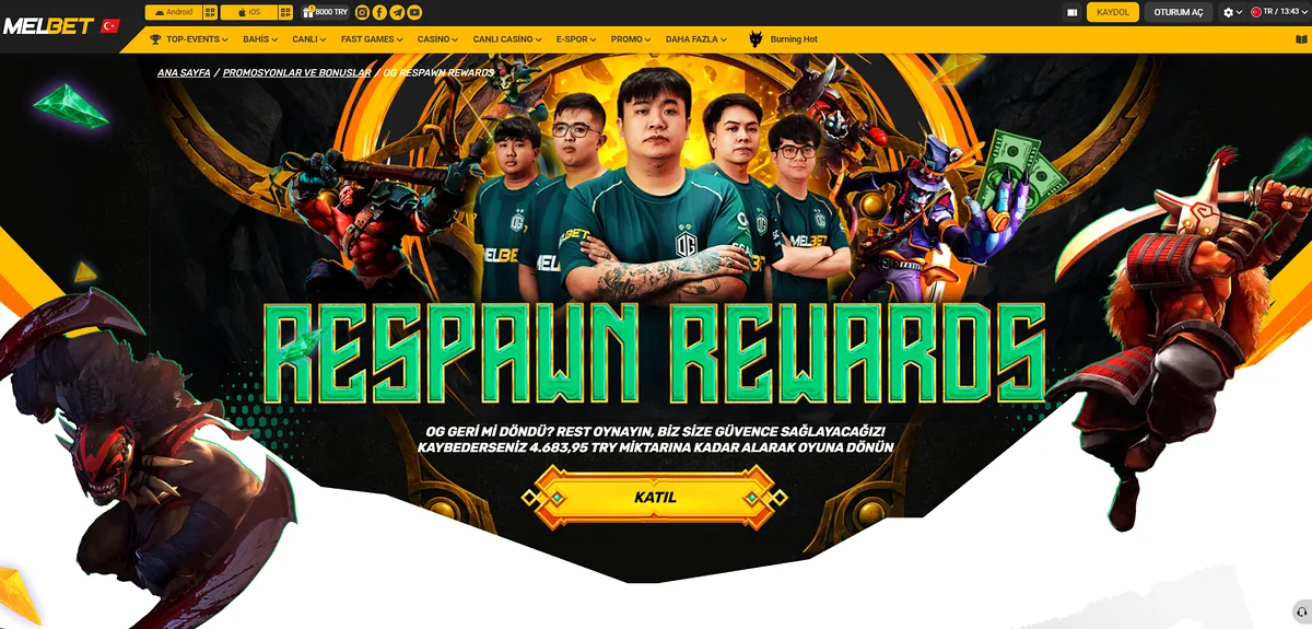 OG Respawn Rewards — Dota 2 OG kadrosu kayıp sigortası